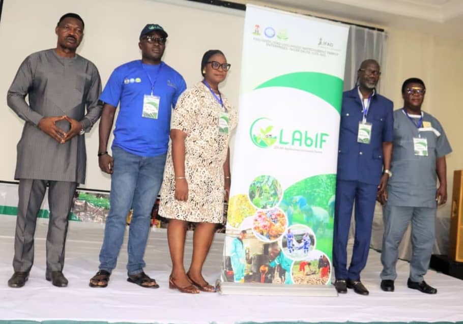 National inauguration of LAbiF by NPC, Dr. Sanni Abiodun, (4th L-R), at Transcorp Hotel, Calabar